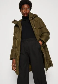 Marc O'Polo DENIM Midi Puffer Coat With Hood Welt Pockets Sideseam Slits - Winterjas - Slate Green -Marc O'Polo 045b48f92f4a4188af45ff059fee9dd3