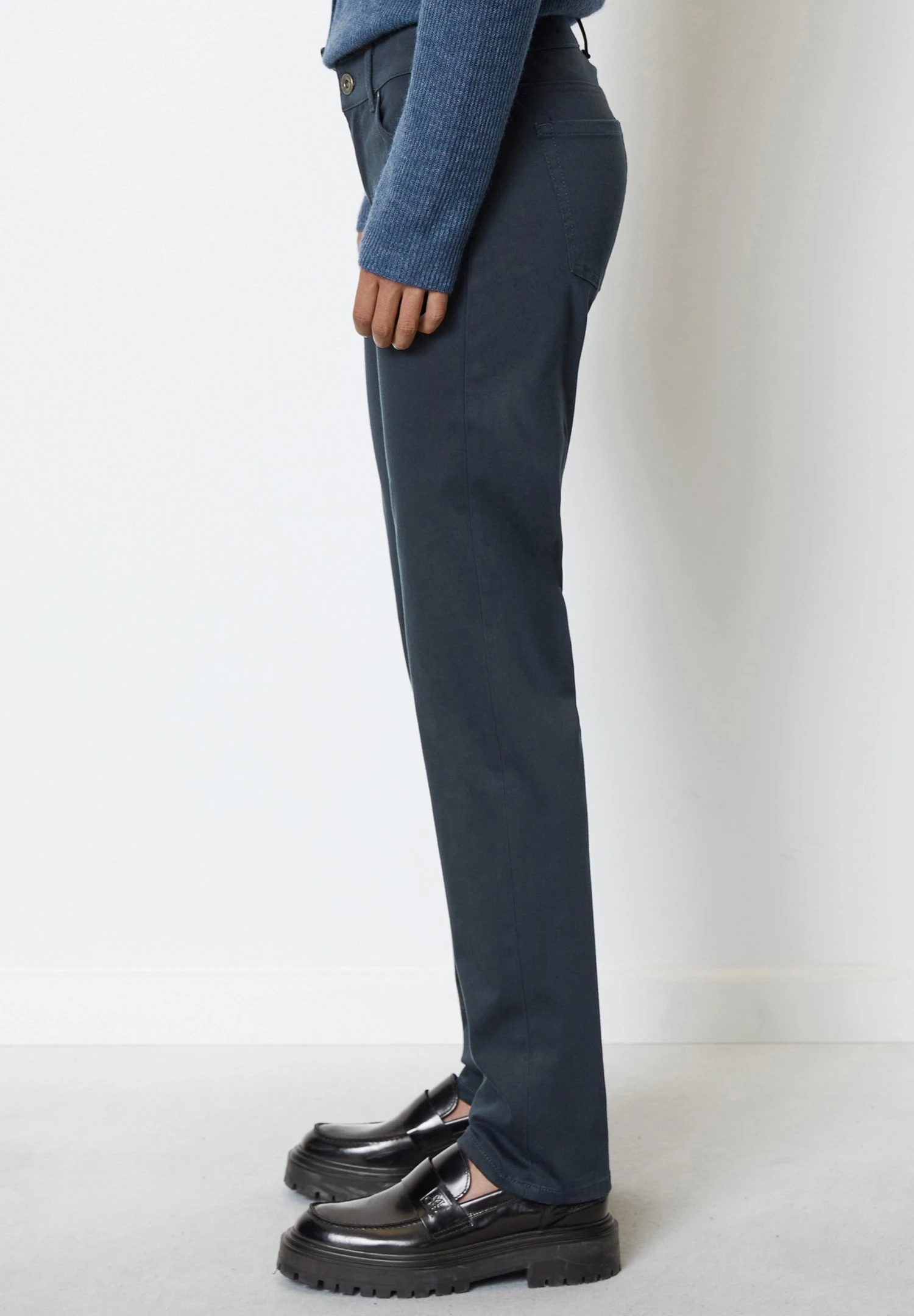 Marc O'Polo Modell Alby Straight Aus Smooth Sateen Stretch - Broek - Deep Blue Sea 7 Marc O'Polo Modell Alby Straight Aus Smooth Sateen Stretch - Broek - Deep Blue Sea - Afbeelding 5