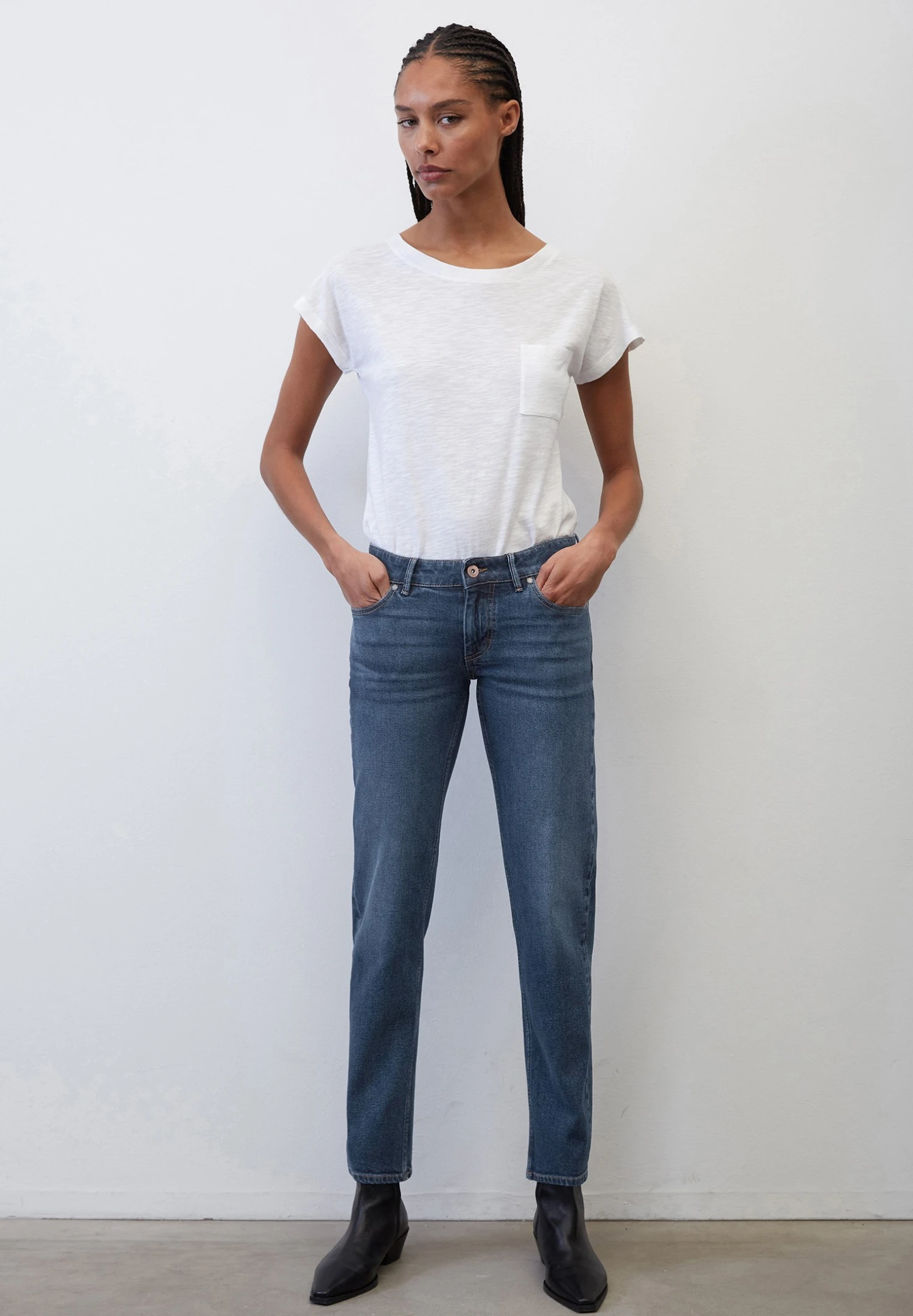 Marc O'Polo Modell Alby Aus Stretch - Straight Leg Jeans - Authentic Mid Blue Wash 4 Marc O'Polo Modell Alby Aus Stretch - Straight Leg Jeans - Authentic Mid Blue Wash - Afbeelding 2