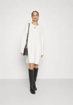 Marc O'Polo Heavy Dress Longsleeve Round Neck - Gebreide Jurk - Creamy White -Marc O'Polo 094480b4ef3a49b78d7d1aa7371b945c