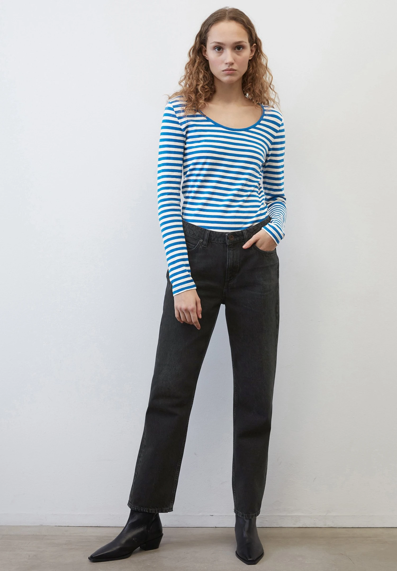 Marc O'Polo Ringel Slub - Longsleeve - Multi Vibrant Blue 4 Marc O'Polo Ringel Slub - Longsleeve - Multi Vibrant Blue - Afbeelding 2