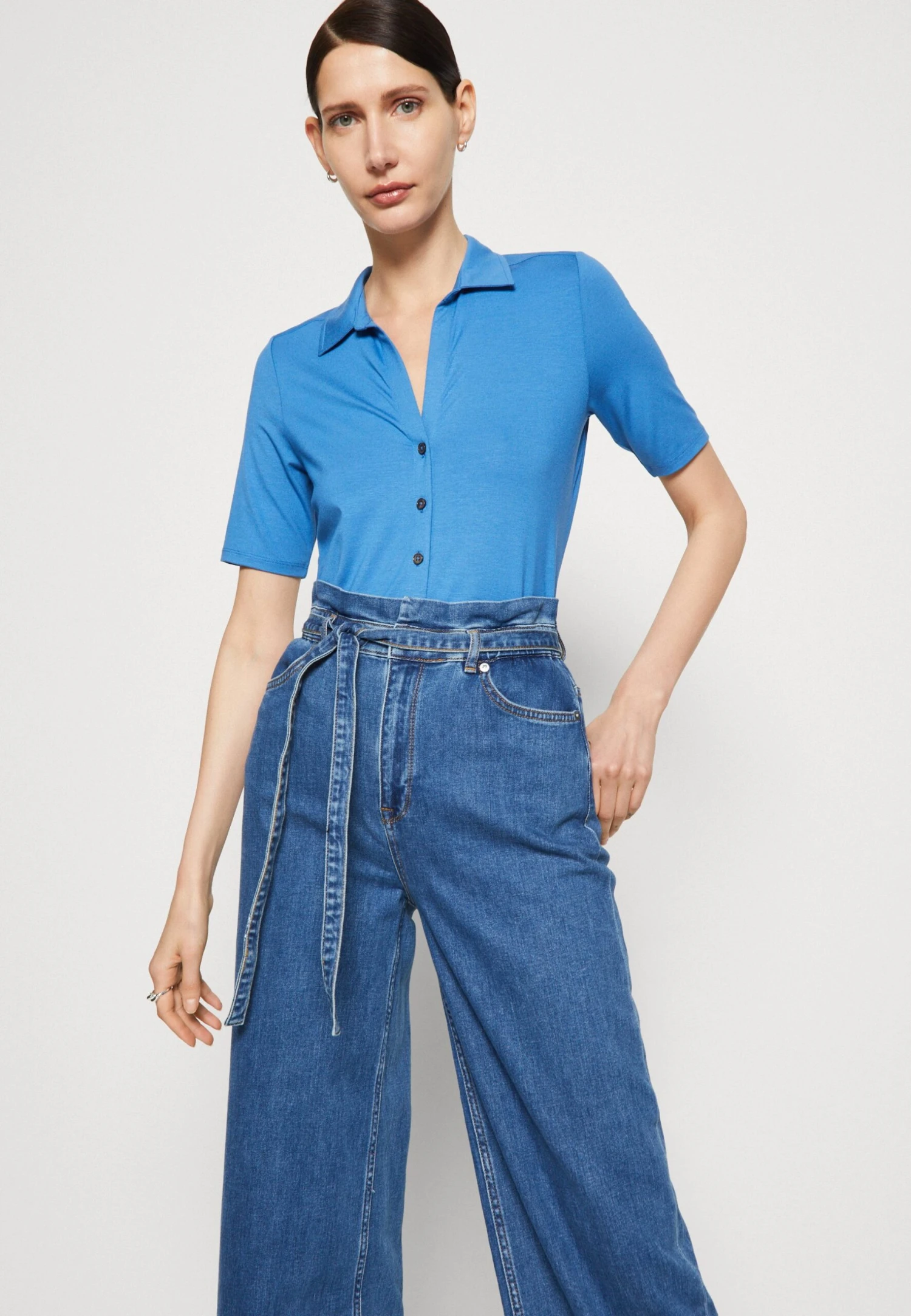 Marc O'Polo Short Sleeve Classic Fit - Overhemdblouse - Summer Sky 6 Marc O'Polo Short Sleeve Classic Fit - Overhemdblouse - Summer Sky - Afbeelding 4