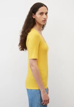 Marc O'Polo DENIM Modern Halfsleeve Square Neckline - T-Shirt Basic - Cream Gold -Marc O'Polo 1372c1b2540e4a388b0e96d49ede28eb