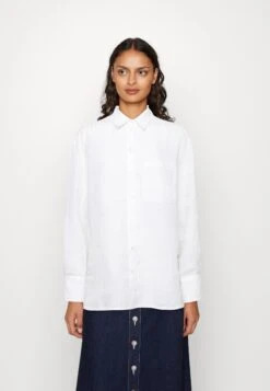Marc O'Polo Blouse Long Sleeve Easy Shaped Chest Pocket - Overhemdblouse - White