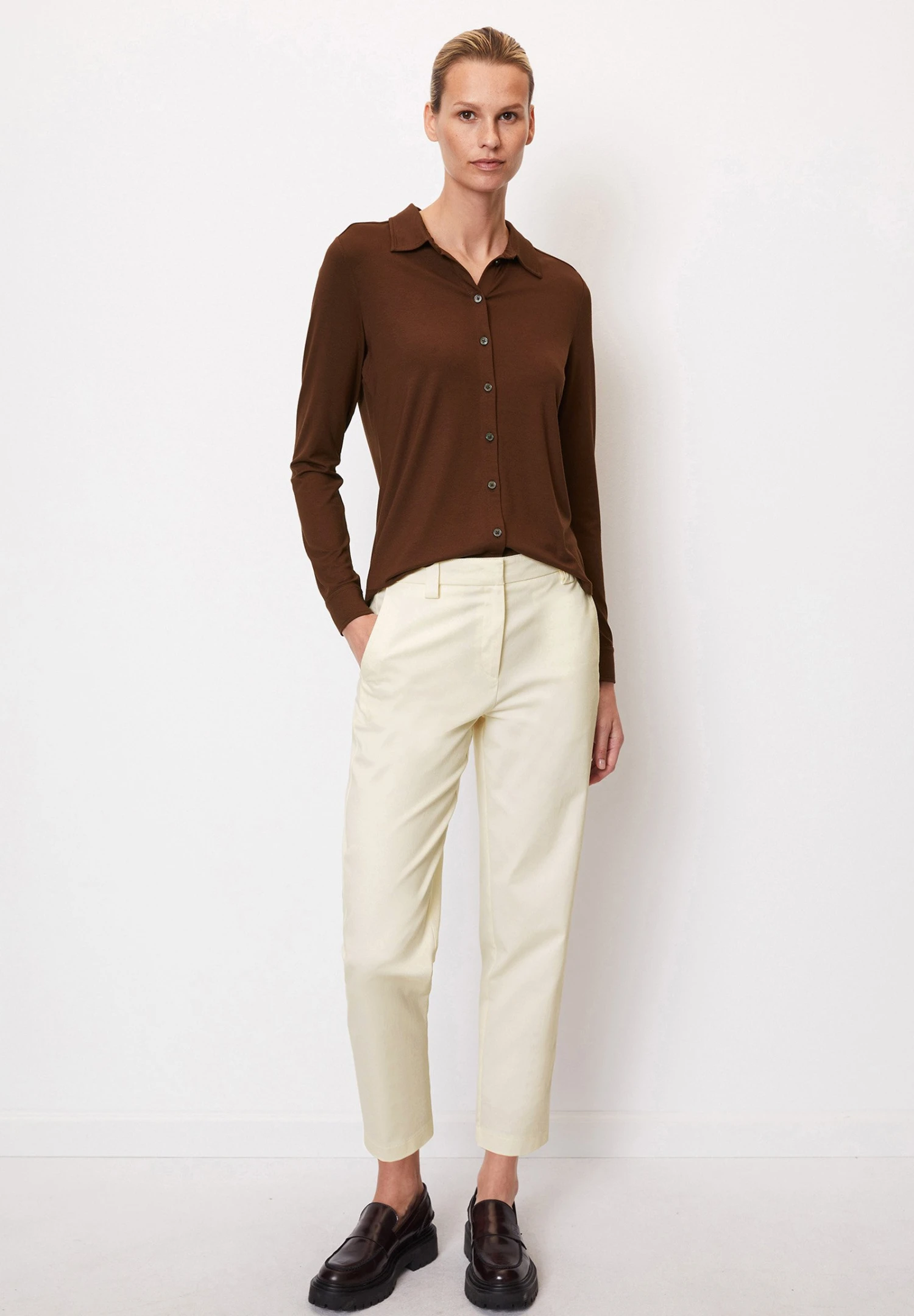 Marc O'Polo Long Sleeve - Overhemdblouse - Crimson Brown 4 Marc O'Polo Long Sleeve - Overhemdblouse - Crimson Brown - Afbeelding 2