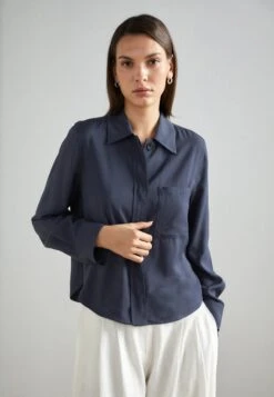 Marc O'Polo Overshirt Sharp Collar Long Sleeve Patched Pocket - Overhemdblouse - Deep Blue Sea