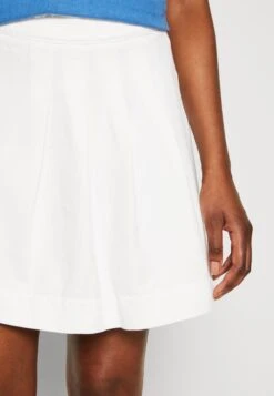 Marc O'Polo DENIM Skirt A-Shaped Fit Mini Length Mid Waist Pleated - Minirok - Clean Polar White -Marc O'Polo 1e39c18e1d2c470d9efe7738a04fbe55