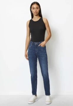 Marc O'Polo Modell Mala High Waist Cropped Aus - Jeans Tapered Fit - Authentic Dark Sea Blue Wash -Marc O'Polo 201ec20070dd408fb6b8f9b84f23bcec