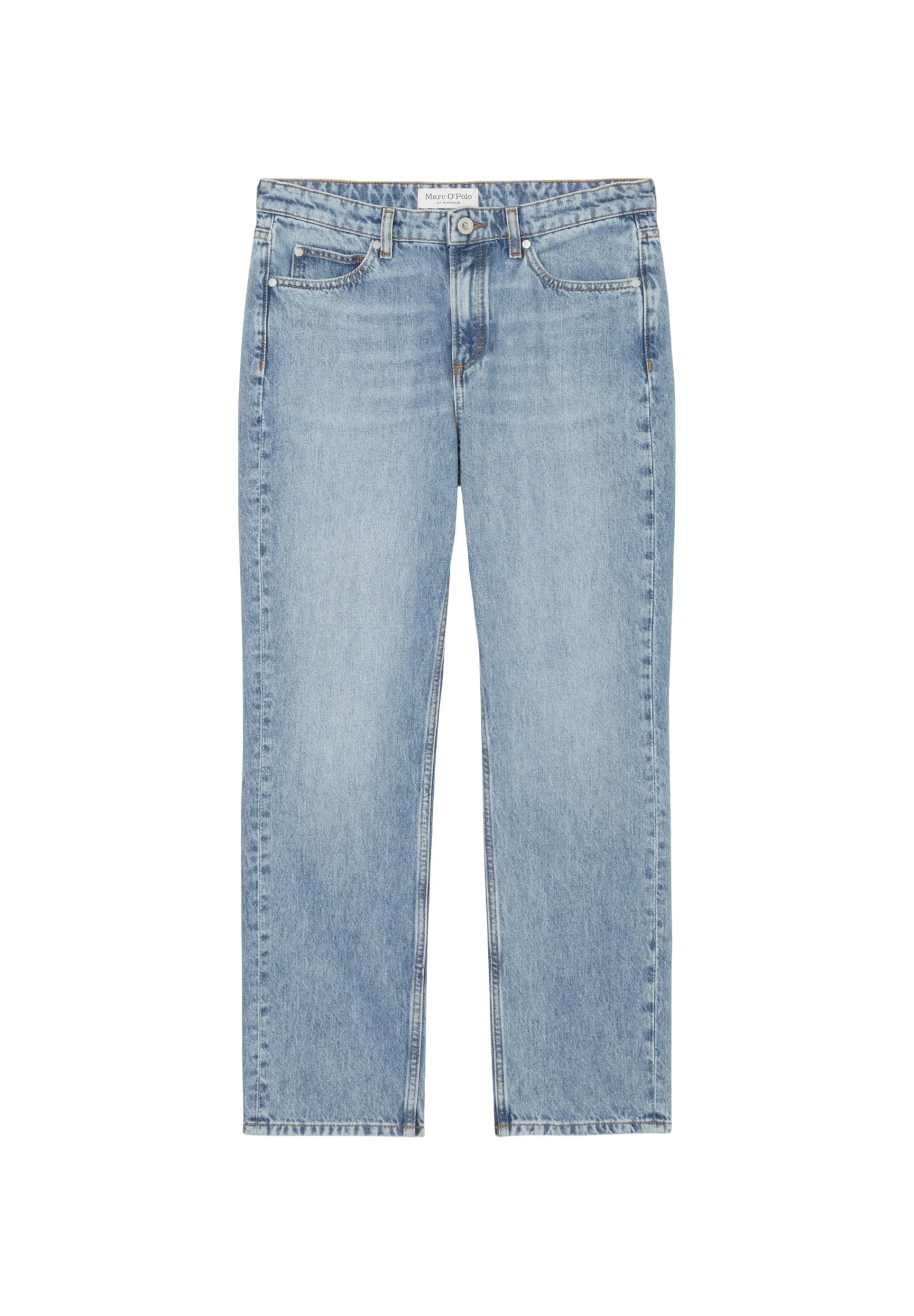 Marc O'Polo Modell Linde Straight Mid Waist Cropped Aus Ri - Straight Leg Jeans - Mid Blue Vintage Wash 3 Marc O'Polo Modell Linde Straight Mid Waist Cropped Aus Ri - Straight Leg Jeans - Mid Blue Vintage Wash