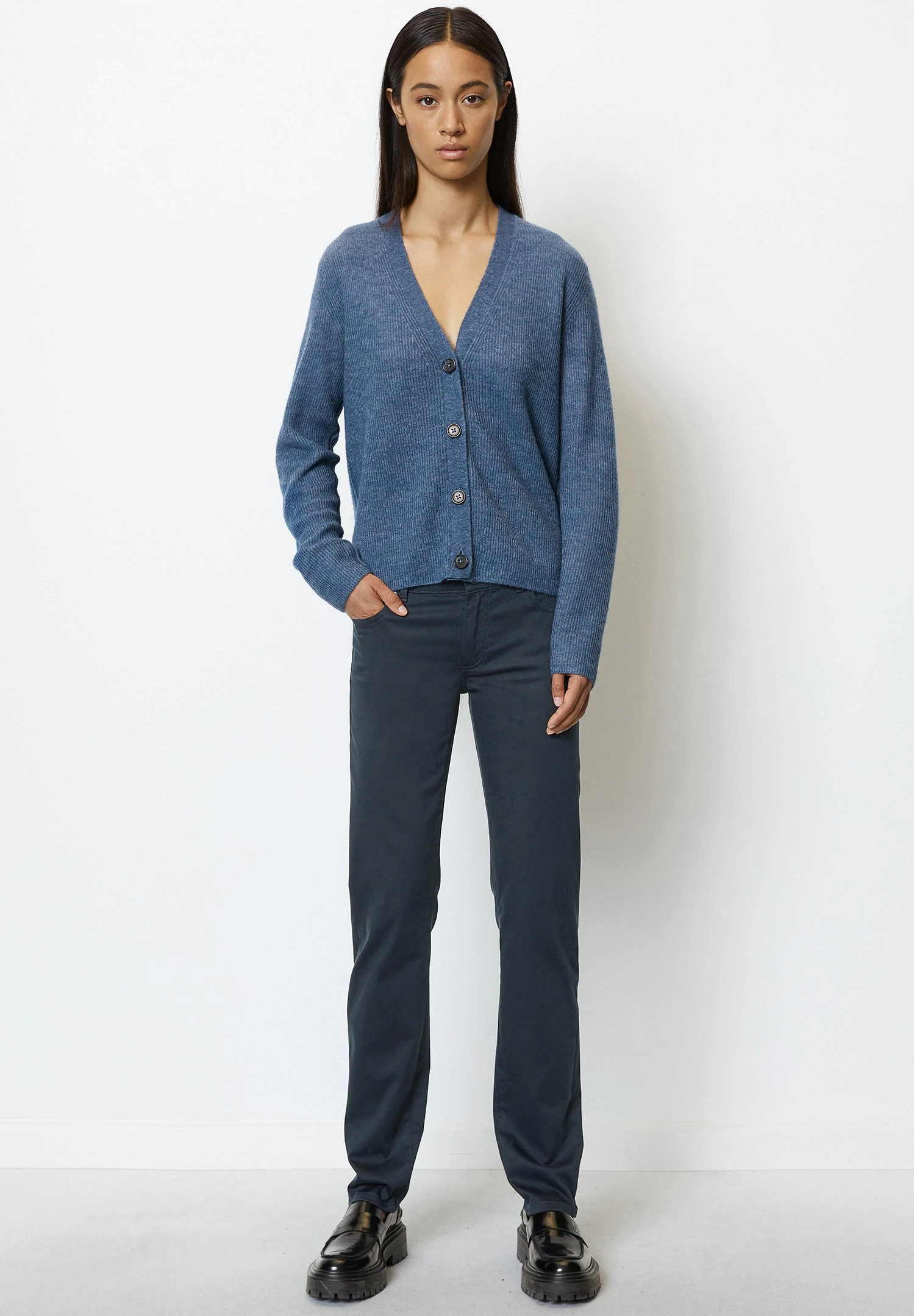 Marc O'Polo Modell Alby Straight Aus Smooth Sateen Stretch - Broek - Deep Blue Sea 4 Marc O'Polo Modell Alby Straight Aus Smooth Sateen Stretch - Broek - Deep Blue Sea - Afbeelding 2