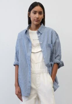 Marc O'Polo DENIM Gestreifte Loose Aus- Overhemdblouse - Multi Kensington Blue