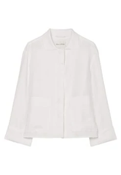 Marc O'Polo Style, Hidden Placket, Attached Pockets, Coll - Lichte Jas - White -Marc O'Polo 27dbd3d9f9524b68a1e9114ec6d546f8