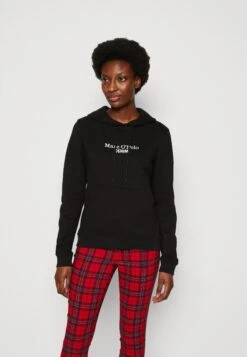 Marc O'Polo DENIM Longsleeve Hooded Chest Embroidery - Sweater - Black