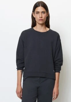 Marc O'Polo Mit Seitennaht-Schlitzen Aus Orga - Sweater - Deep Blue Sea