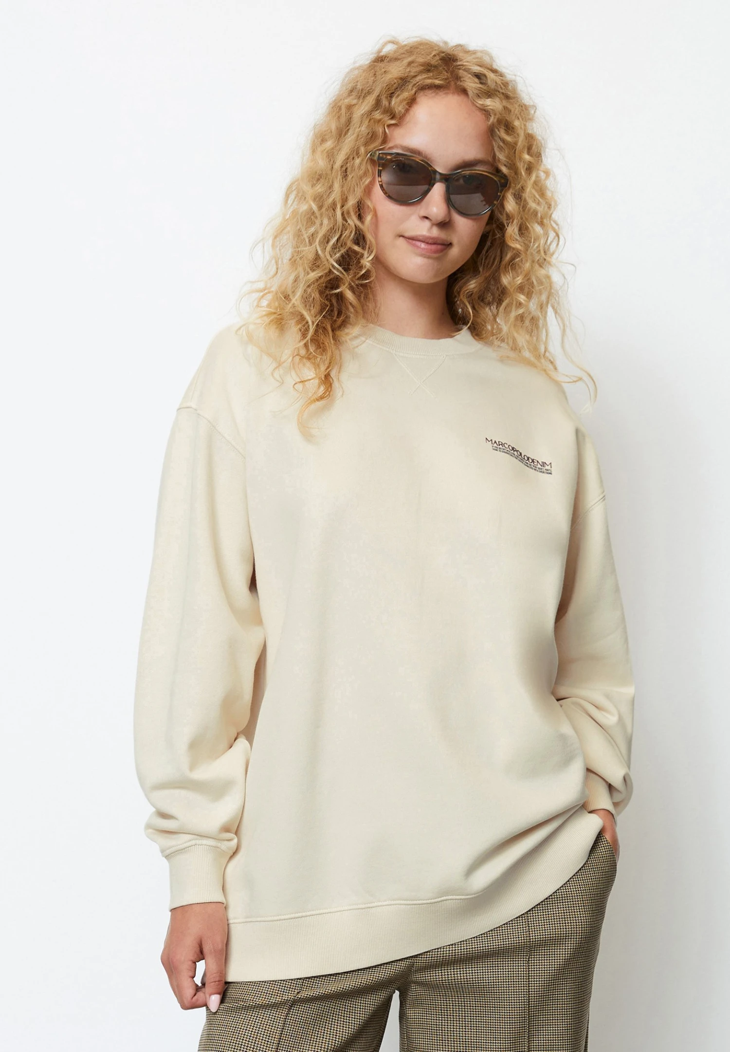 Marc O'Polo DENIM With Wide Sleeves Crewneck Artwork - Sweater - White Blush 5 Marc O'Polo DENIM With Wide Sleeves Crewneck Artwork - Sweater - White Blush - Afbeelding 3
