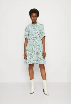 Marc O'Polo DENIM Dress Short Sleeve Half Button Placket Collar - Blousejurk - Multi/Soft Sky Blue