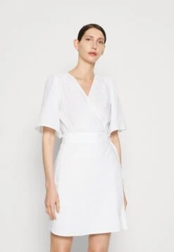 Marc O'Polo Wrap Style Flared Sleeve Short - Jurk - White