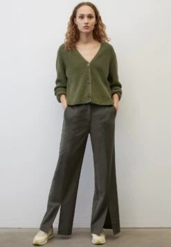Marc O'Polo V-Neck-Cardigan Cropped Aus Heavy-Weight-Org - Vest - Wild Olive -Marc O'Polo 42cdbf1d06334d568bf19c1989513fb6