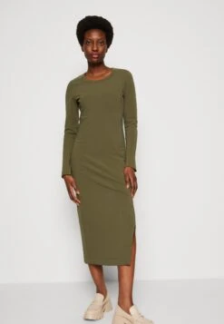 Marc O'Polo Dress Round Neck Long Sleeve Lean And Long With Slit - Jerseyjurk - Wild Olive -Marc O'Polo 4d2c9e69bff240b5839d451293c1ecee