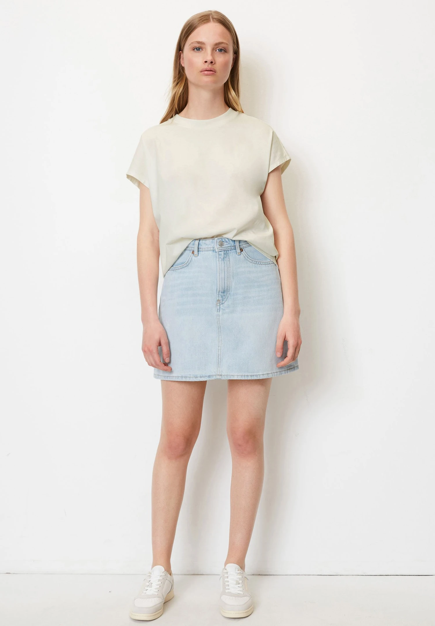 Marc O'Polo DENIM Loose Aus Softem - T-Shirt Basic - Egg White 4 Marc O'Polo DENIM Loose Aus Softem - T-Shirt Basic - Egg White - Afbeelding 2