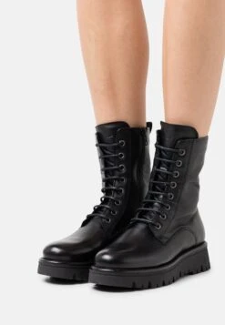 Marc O'Polo Cleo- Enkellaarsjes Met Plateauzool - Black