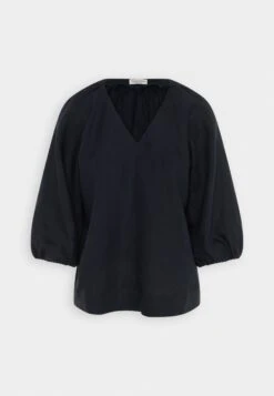 Marc O'Polo Short Sleeve Feminine Shape V Neck - Blouse - Deep Blue Sea -Marc O'Polo 5c1e37dab1f449dca8e35c512fac38bf