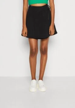 Marc O'Polo DENIM Skirt Skater Fit High Waist Wrapped Tie - Wikkelrok - Multi/Clean Enzyme Black