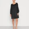 Marc O'Polo Dress Feminine Gathering Round Neckline Voluminous Sleeve - Jurk - Black