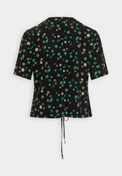 Marc O'Polo DENIM Blouse Short Sleeve Gatheirng Detail - T-Shirt Print - Multi-Coloured/Black -Marc O'Polo 60c5172f7624492fa1bd820e816a10f8