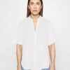Marc O'Polo Short Sleeve V Neck Feminine Shape - Blouse - White