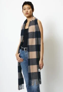 Marc O'Polo Karierter Aus Softem - Sjaal - Multi Deep Blue Sea