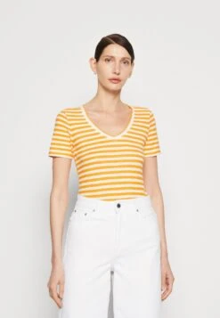 Marc O'Polo Short Sleeve V Neck - T-Shirt Print - Multi/Faded Marigold