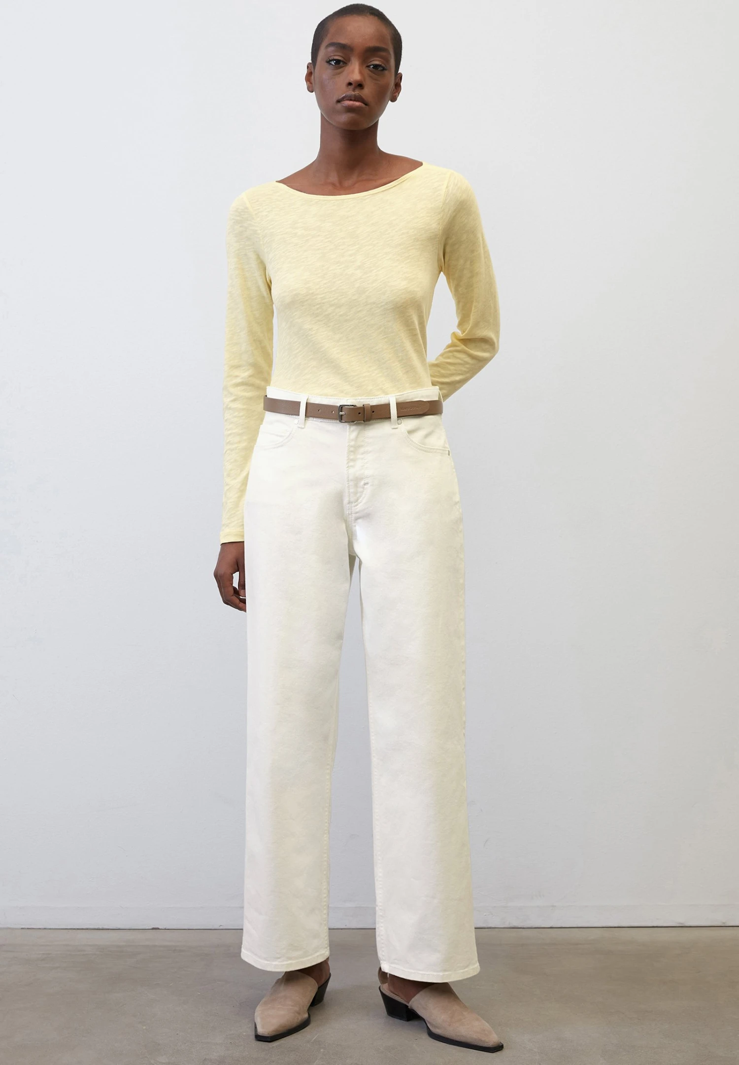 Marc O'Polo Long Sleeve Boat Neck - Longsleeve - Pale Sunflower 4 Marc O'Polo Long Sleeve Boat Neck - Longsleeve - Pale Sunflower - Afbeelding 2