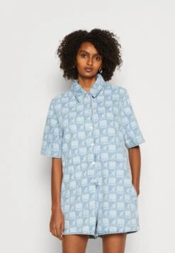 Marc O'Polo DENIM Relaxed Overall Mini Length All Over Print Placement - Jumpsuit - Light Blue -Marc O'Polo 6b7861ac7537471d8a10858800575caf