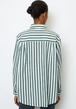 Marc O'Polo Gestreifte Friend Aus Reinem Organic - Overhemdblouse - Green -Marc O'Polo 6c2e098d72b24b468c603609b78d1f52