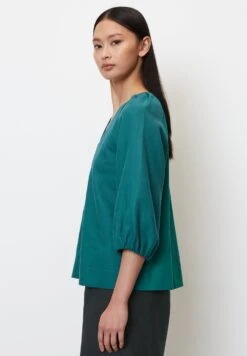 Marc O'Polo Short Sleeve Feminine Shape V Neck - Blouse - Deep Teal 11 Marc O'Polo Short Sleeve Feminine Shape V Neck - Blouse - Deep Teal -Marc O'Polo 7069cad2ccf245159983fc72b712d16e