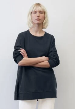 Marc O'Polo Mit Seitennaht-Schlitzen Aus Org - Sweater - Deep Blue Sea