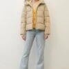 Marc O'Polo DENIM Short Puffer Jacket With Hood Zipped Front Welt Pockets - Winterjas - Brown Rye