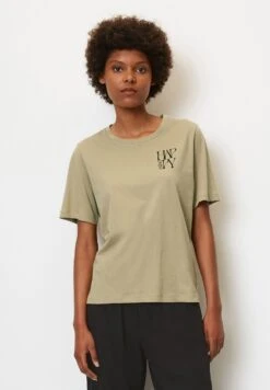 Marc O'Polo Short Sleeve Round Neck - T-Shirt Print - Nordic Sand