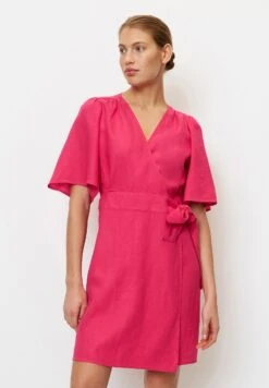 Marc O'Polo Wrap Style Flared Sleeve Short - Jurk - Dahlia Pink