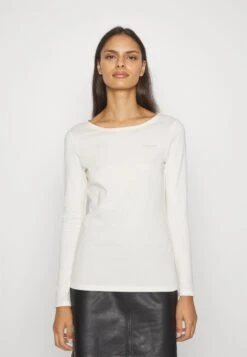 Marc O'Polo Long Sleeve Round Neck Solid - Longsleeve - Creamy White -Marc O'Polo 814be26699504941afff41eb3258ffa7