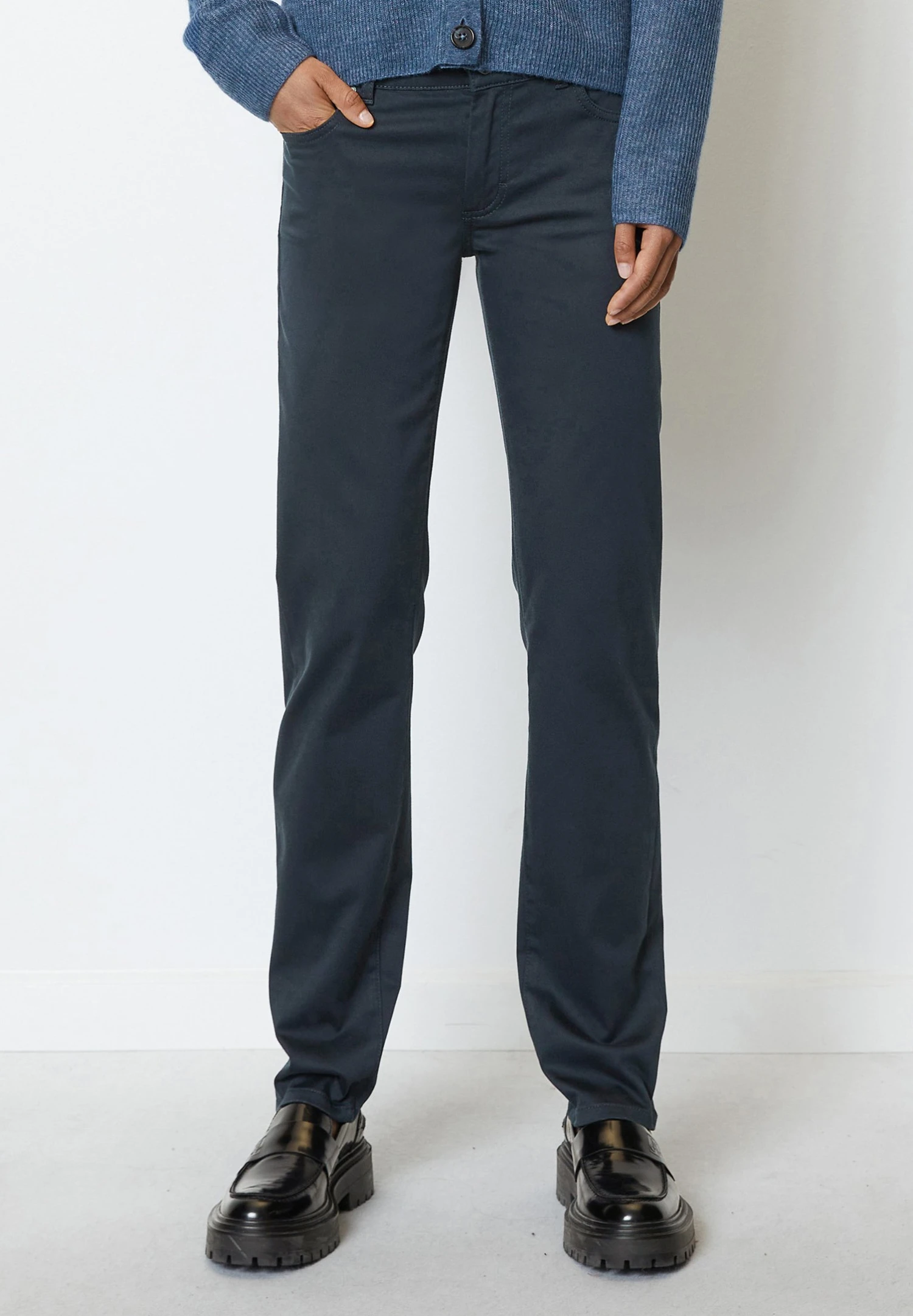 Marc O'Polo Modell Alby Straight Aus Smooth Sateen Stretch - Broek - Deep Blue Sea 3 Marc O'Polo Modell Alby Straight Aus Smooth Sateen Stretch - Broek - Deep Blue Sea