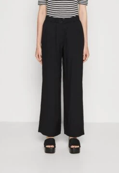 Marc O'Polo Pants Wide Leg Elastic Waistband Patch Pocket - Broek - Black