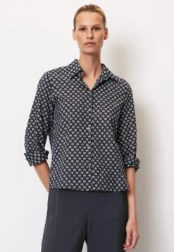 Marc O'Polo Langarm-Regular Mit Allover-Print Aus-To - Overhemdblouse - Black