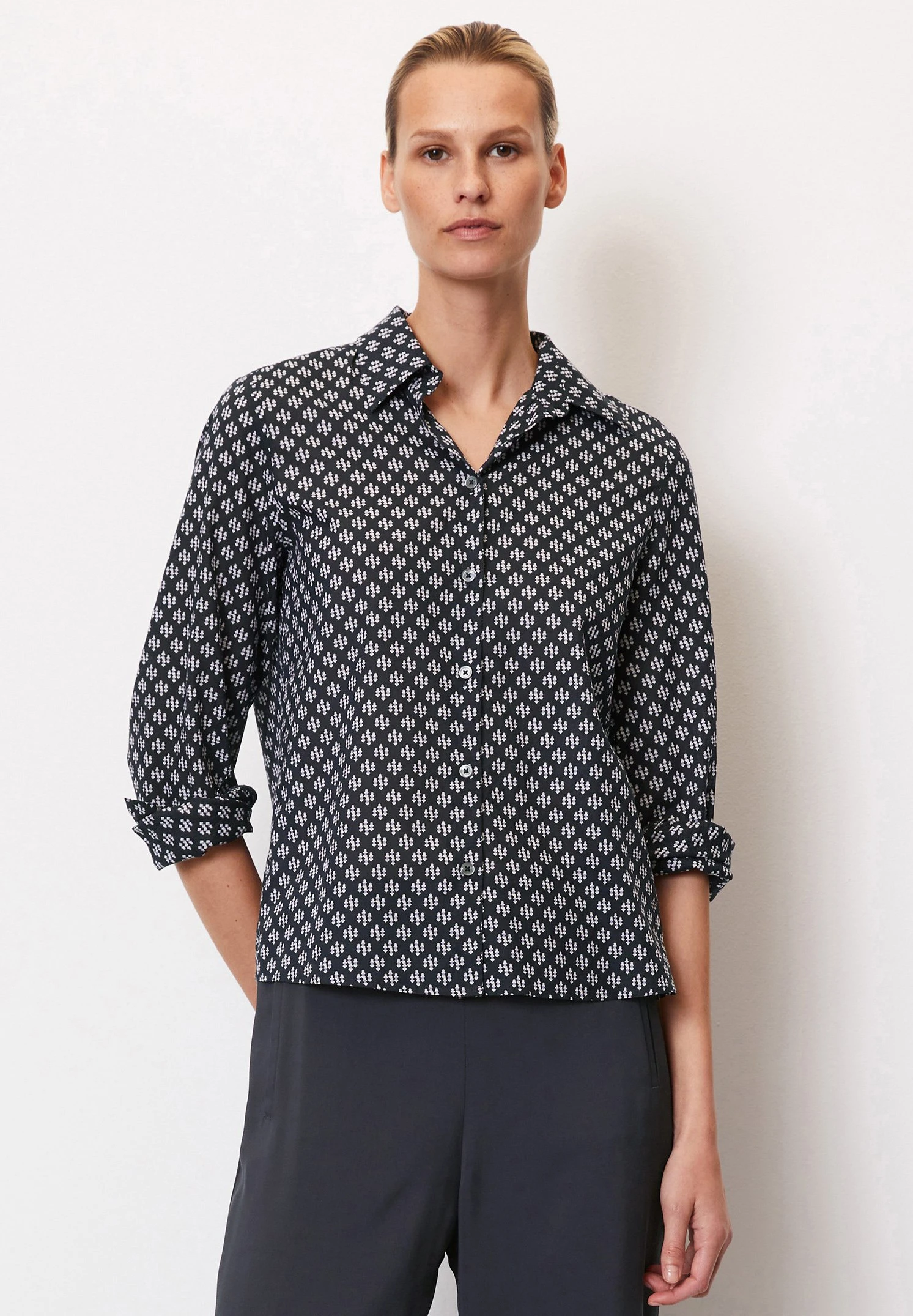 Marc O'Polo Langarm-Regular Mit Allover-Print Aus-To - Overhemdblouse - Black 3 Marc O'Polo Langarm-Regular Mit Allover-Print Aus-To - Overhemdblouse - Black