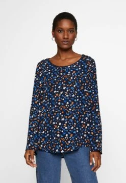 Marc O'Polo Crew Neck Long Sleeved Special Side Seam Printed - Blouse - Multi/Night Sky
