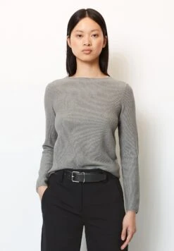 Marc O'Polo Longsleeve Boatneck - Trui - Cloudy Grey Melange