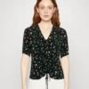 Marc O'Polo DENIM Blouse Short Sleeve Gatheirng Detail - T-Shirt Print - Multi-Coloured/Black -Marc O'Polo a4630a7766114feeb02085fa1b913119