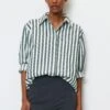Marc O'Polo Gestreifte Friend Aus Reinem Organic - Overhemdblouse - Green 2 Marc O'Polo Gestreifte Friend Aus Reinem Organic - Overhemdblouse - Green -Marc O'Polo a7da8ae325e848e3a2aaef0444ba676c