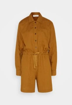 Marc O'Polo Overall Short Leg Long Sleeve Drawstring Button Placket - Jumpsuit - Wood Brown -Marc O'Polo b2cb5b2fe6a846109b2dea6d9fa116d7